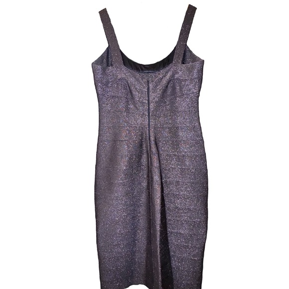 Party Dress by Carmen Marc Valco. Dark Grey with sparkle. Size large. - Picture 4 of 7